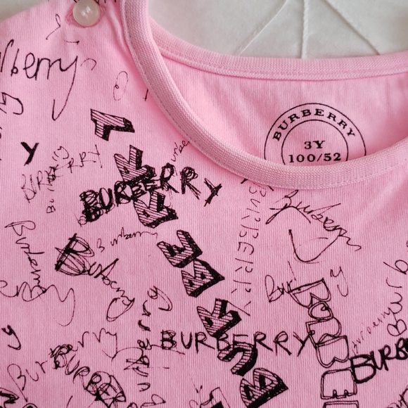 3Y Burberry Doodle Print Cotton Jersey T-shirt - Picture 3 of 4